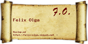 Felix Olga névjegykártya